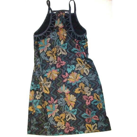 New Womens NWT PrAna S Bra Tank Dress Ardor Black Logo Cutout Design Tank Floral - Picture 4 of 6